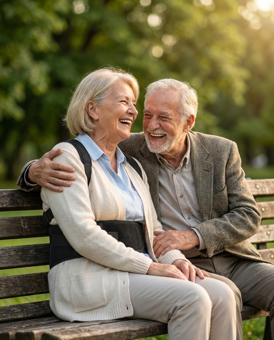 Couple de seniors detendu et souriant