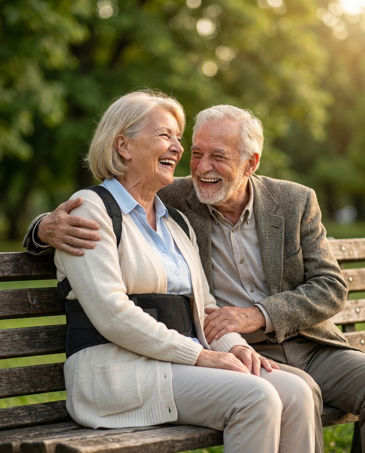 Couple de seniors detendu et souriant